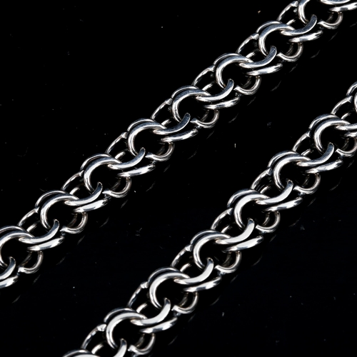 581 - ANTON B FULDBY OLSEN - a Danish sterling silver double link chain necklace, length 46cm, 43.1g