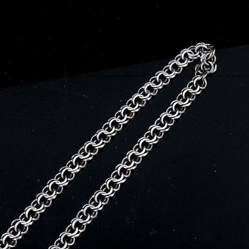 581 - ANTON B FULDBY OLSEN - a Danish sterling silver double link chain necklace, length 46cm, 43.1g