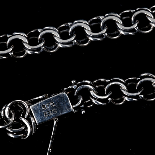 581 - ANTON B FULDBY OLSEN - a Danish sterling silver double link chain necklace, length 46cm, 43.1g