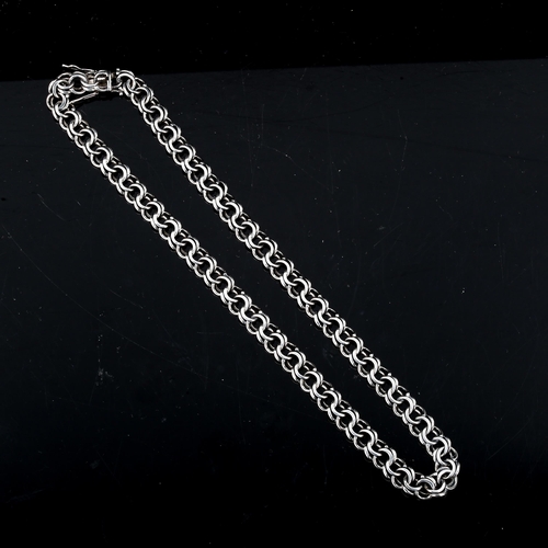 581 - ANTON B FULDBY OLSEN - a Danish sterling silver double link chain necklace, length 46cm, 43.1g