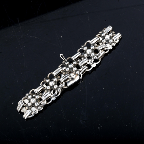 584 - SCHOLLER - a Vintage Danish silver bracelet, length 20cm, 38.5g