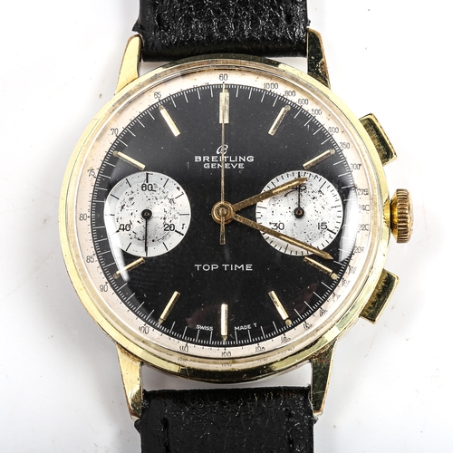 89 - BREITLING - a Vintage gold plated stainless steel Top Time mechanical chronograph wristwatch, ref. 2... 