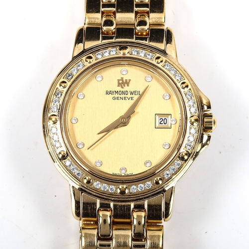 94 - RAYMOND WEIL - a lady's mid-size gold plated stainless steel Tango quartz bracelet watch, ref. 5360,... 