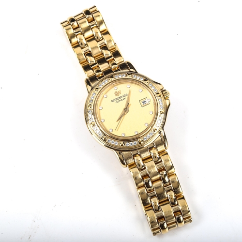 94 - RAYMOND WEIL - a lady's mid-size gold plated stainless steel Tango quartz bracelet watch, ref. 5360,... 