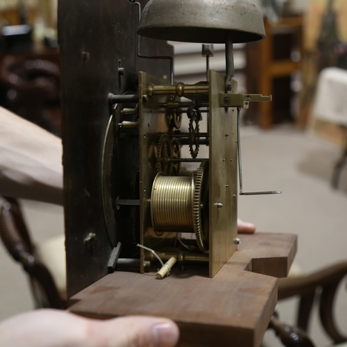 63 - JOHN WORSFOLD OF DORKING - an early 19th century flame mahogany 8-day longcase clock, arch-top brass... 