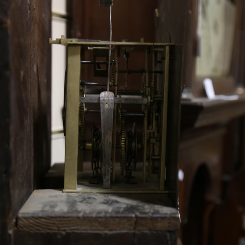 64 - HARBEN & CO OF LEWES - an 18th century oak 30-hour longcase clock, arch-top brass dial with engraved... 