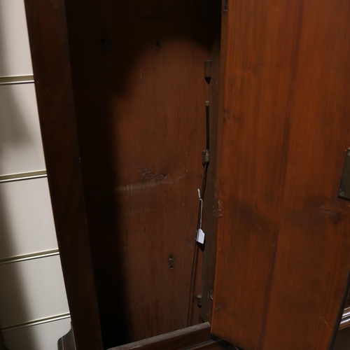 65 - J HUGGETT OF HAWKHURST - an early 19th century mahogany 8-day longcase clock, arch-top white enamel ... 