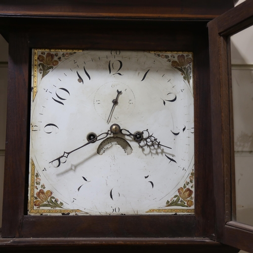 66 - A 19th century oak-cased 8-day longcase clock, by Warwick maker, square white enamel dial with Arabi... 