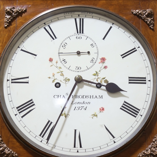 67 - CHARLES FRODSHAM OF LONDON - a 19th century light oak-cased 8-day longcase clock, circular white ena... 