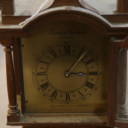 77 - A mahogany Granddaughter longcase clock, by Biddle & Mumford of London, after Calab Leach of Plymout... 