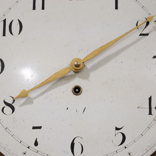 96 - An early 19th century mahogany-cased 8-day tavern clock, white enamel dial with Arabic numerals, dia... 