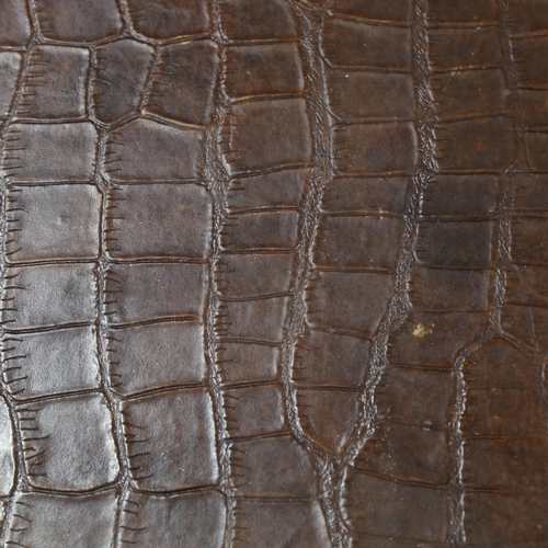 1259 - A contemporary faux crocodile leather-covered trunk/table, 128cm x 78cm, height 40cm