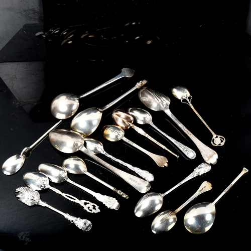 249 - A quantity of silver replica spoons, including Trefid spoon, anointing etc, 9.4oz total