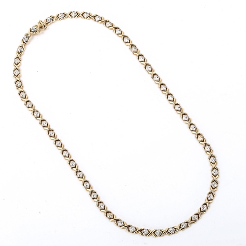 251 - A Continental 14ct 2-colour gold necklace, length 45cm, 21.7g