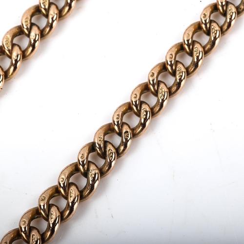 252 - An Antique 9ct rose gold graduated curb link chain necklace, with dog-clip clasp, necklace length 42... 