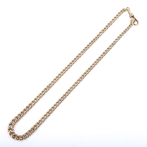 252 - An Antique 9ct rose gold graduated curb link chain necklace, with dog-clip clasp, necklace length 42... 