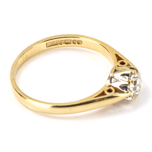 259 - A modern 18ct gold 0.3ct solitaire diamond ring, plain 8-claw setting with modern round brilliant-cu... 