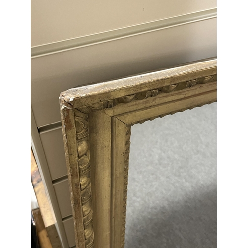 1176 - A Victorian giltwood-framed rectangular wall mirror, with carved mouldings, overall 98cm x 88cm