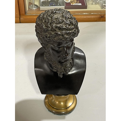 1307 - An early 19th century Italian Grand Tour bronze bust of Lucius Verus, mounted on gilt-bronze socle b... 