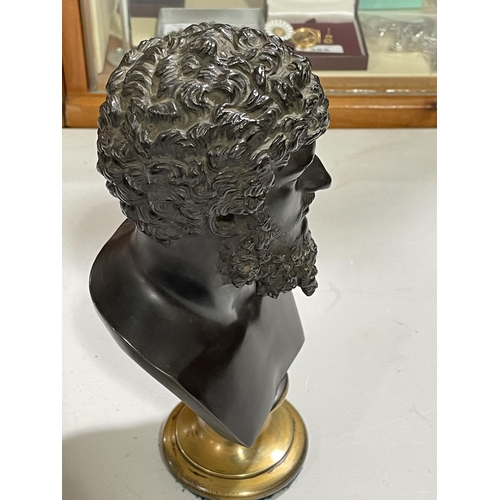 1307 - An early 19th century Italian Grand Tour bronze bust of Lucius Verus, mounted on gilt-bronze socle b... 