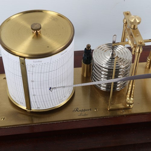 1290 - A modern Rapport barograph in glazed mahogany case, length 37cm