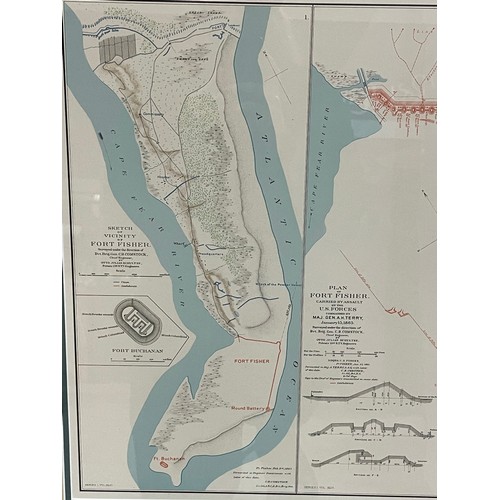 1062 - A 19th century map; Plan Of Final Attack On Fort Fisher And Adjoining Rebel Works, Made January 15th... 