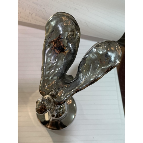 1270 - A chrome plate Spirit of Ecstacy car mascot, height 14cm