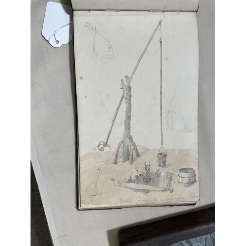 1738 - A 19th century sailor's sketchbook containing original pencil and watercolour sketches of various sh... 