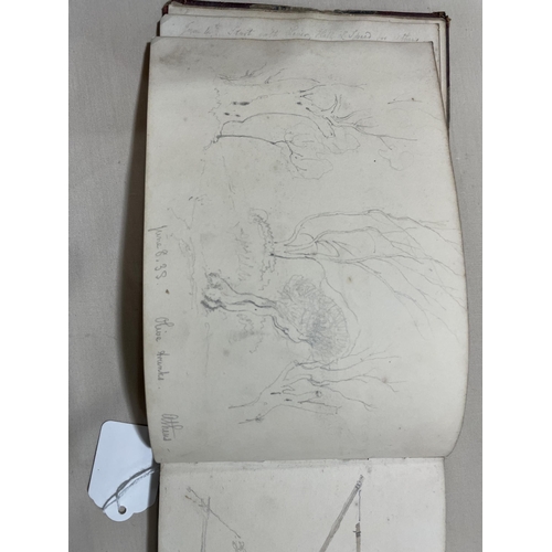 1738 - A 19th century sailor's sketchbook containing original pencil and watercolour sketches of various sh... 