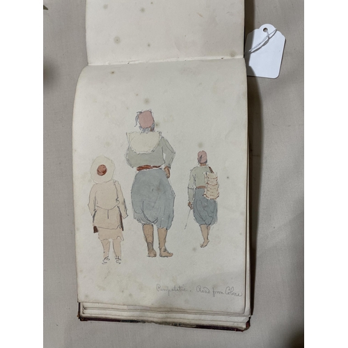 1738 - A 19th century sailor's sketchbook containing original pencil and watercolour sketches of various sh... 