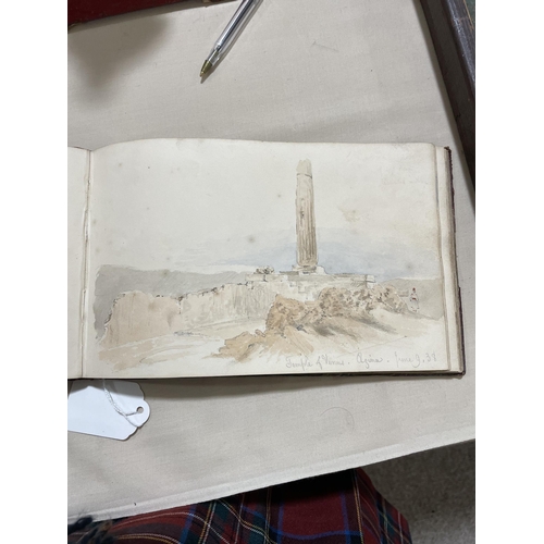 1738 - A 19th century sailor's sketchbook containing original pencil and watercolour sketches of various sh... 