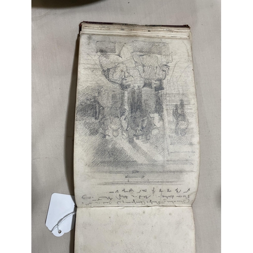 1738 - A 19th century sailor's sketchbook containing original pencil and watercolour sketches of various sh... 