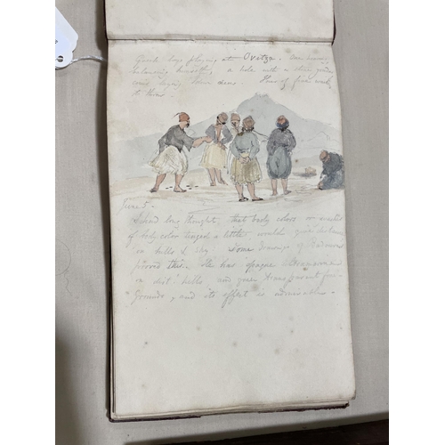 1738 - A 19th century sailor's sketchbook containing original pencil and watercolour sketches of various sh... 