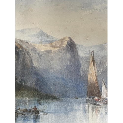 1747 - 2 x 19th century watercolours, in the manner of J M W Turner, Continental landscapes, unsigned, larg... 