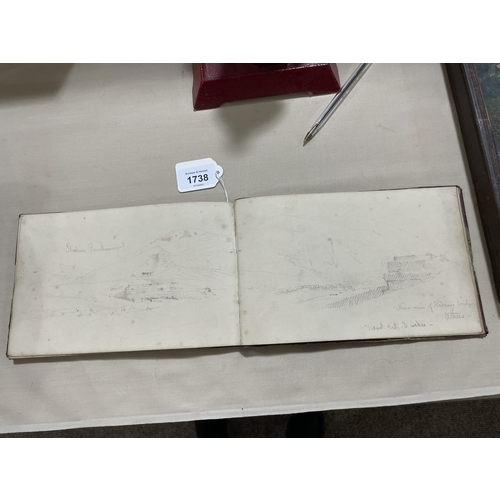 1738 - A 19th century sailor's sketchbook containing original pencil and watercolour sketches of various sh... 