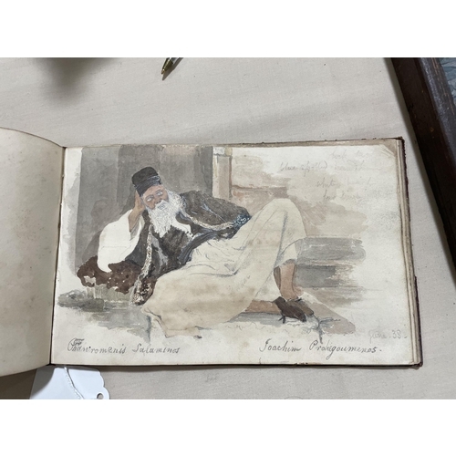 1738 - A 19th century sailor's sketchbook containing original pencil and watercolour sketches of various sh... 