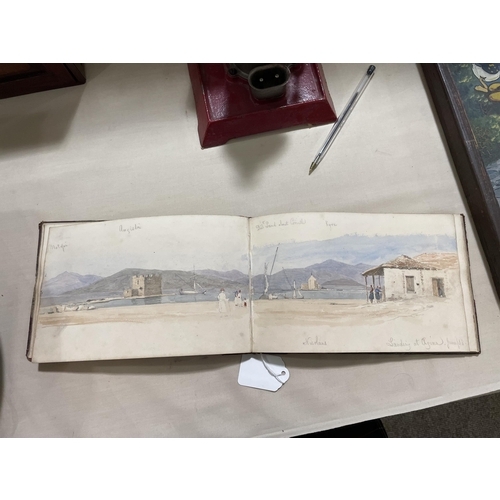 1738 - A 19th century sailor's sketchbook containing original pencil and watercolour sketches of various sh... 