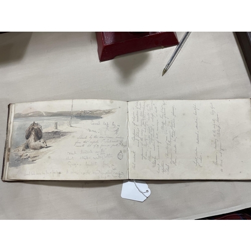 1738 - A 19th century sailor's sketchbook containing original pencil and watercolour sketches of various sh... 