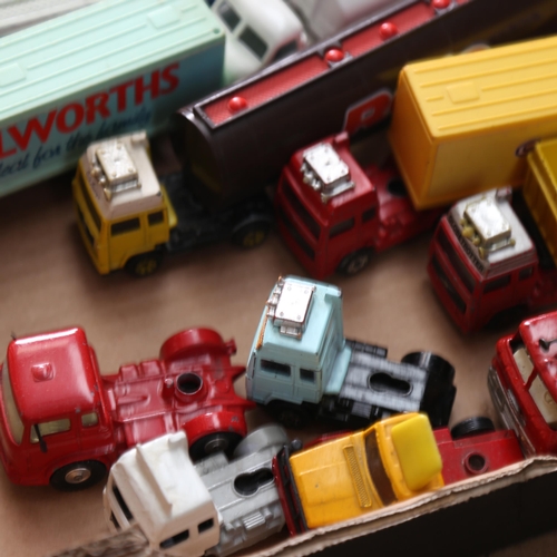 102 - CORGI - a group of diecast and plastic toy model lorries and trailers (boxful)