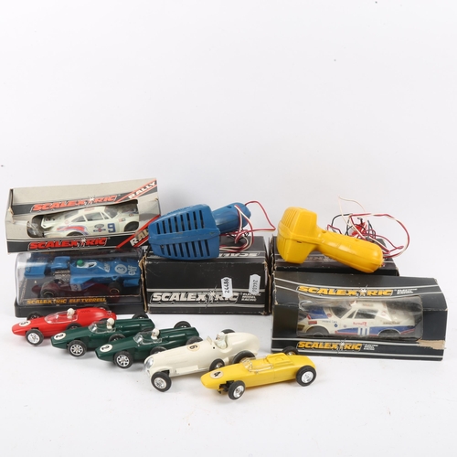 115 - SCALEXTRIC - various Vintage model racing cars, including C121 Elf Tyrrell C125 Porsche Turbo 935 et... 