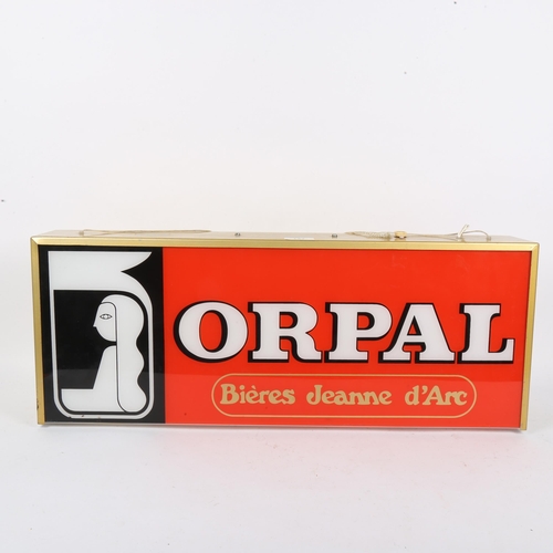 127 - A large painted aluminium double-sided illuminated advertising sign, Orpal & Ekler Soda, width 60cm