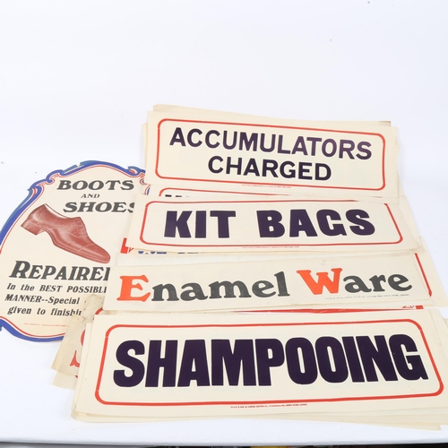 165 - A group of Vintage printed sheet shop advertising signs, by Samuel Reeves Limited, including Boots A... 