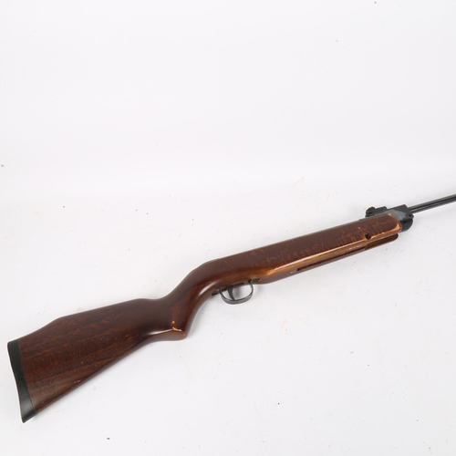 175 - A Webley Hawk Mk III .22 calibre air rifle, break barrel action, overall length 104cm, with leather ... 