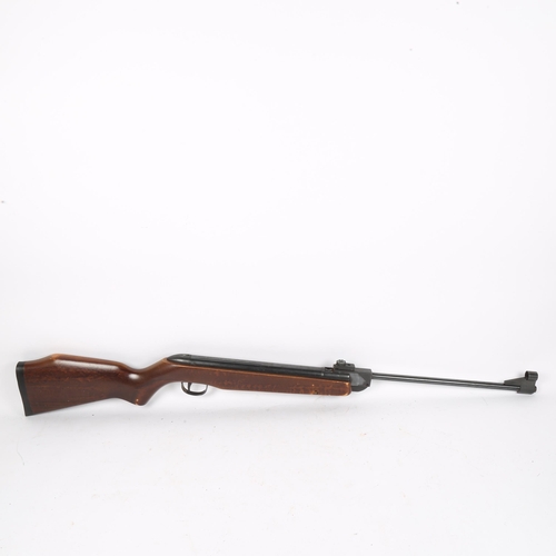 175 - A Webley Hawk Mk III .22 calibre air rifle, break barrel action, overall length 104cm, with leather ... 