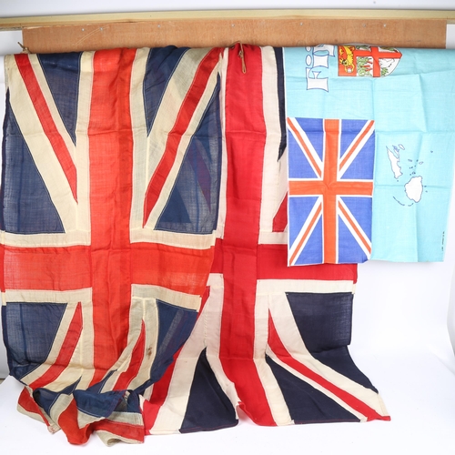 181 - 2 Antique Union Jack flags, and a modern Fiji flag (3)