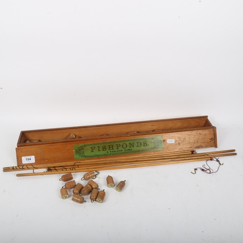 194 - Vintage Fishponds parlour game, in original pine case