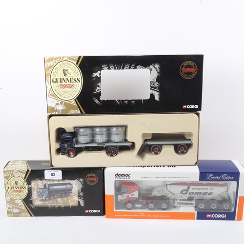 63 - CORGI - 3 x Limited Edition diecast model lorries, comprising Guinness Major Tanker 26701, Guiness T... 