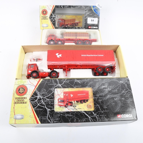 64 - CORGI - 2 x Limited Edition British Road Services diecast model lorries, comprising BRS Platform Lor... 