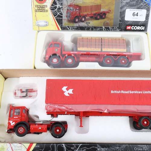 64 - CORGI - 2 x Limited Edition British Road Services diecast model lorries, comprising BRS Platform Lor... 