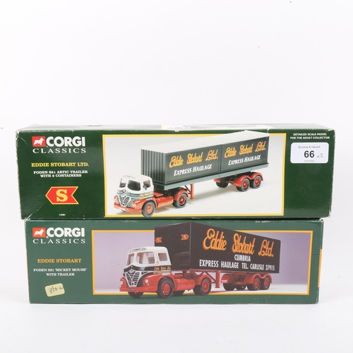 66 - CORGI - 2 x Classics Eddie Stobart diecast model lorries, comprising Foden S21 13601, and Foden S21 ... 